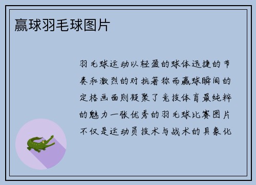 赢球羽毛球图片